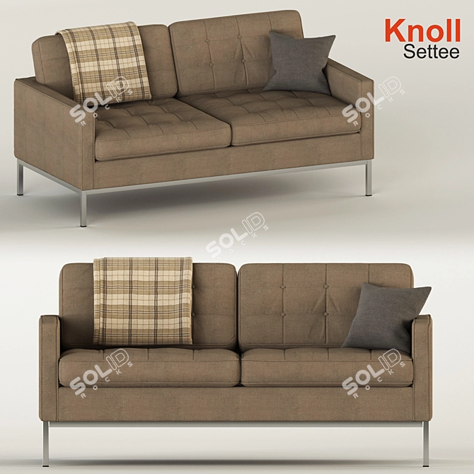 Midcentury Elegance: Florence Knoll Settee 3D model image 1