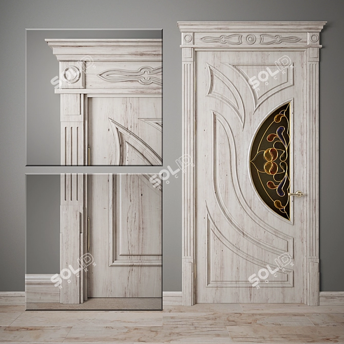 Classic Style Door 3D model image 1