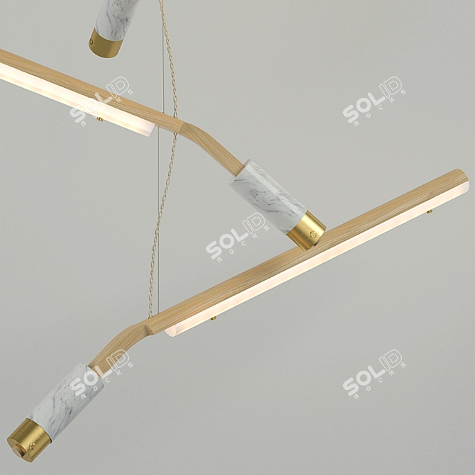 Wooden Balance Chandelier Roll & Hill 3D model image 2