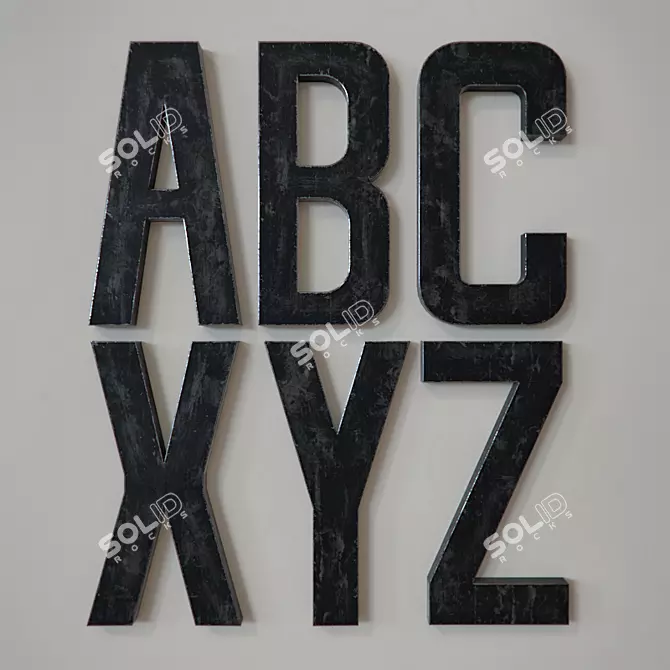 1930s French Shop Metal Letters 3D model image 1