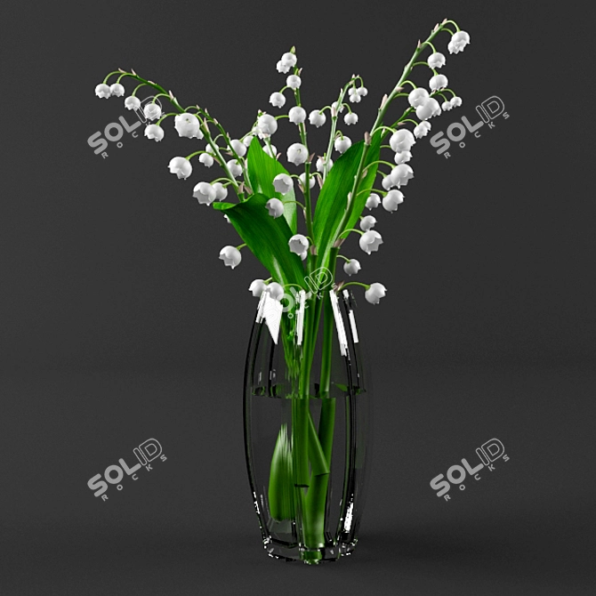 Elegant Lily Bouquet 3D model image 1