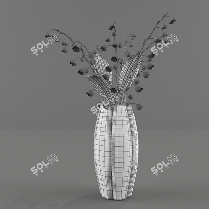 Elegant Lily Bouquet 3D model image 2