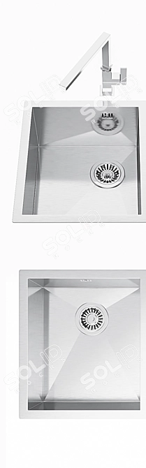 Barazza Kitchen Sink Set - High Quality, Multiple Sizes 3D model image 2