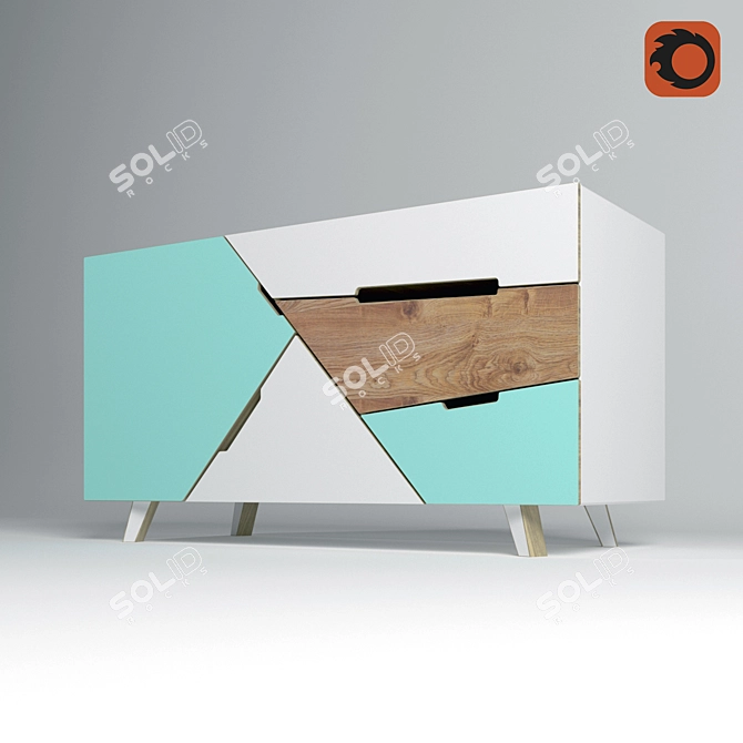 TANGRAM Puzzle Sideboard 3D model image 1