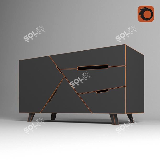 TANGRAM Puzzle Sideboard 3D model image 3