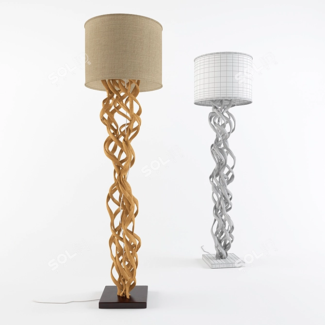 Elegant Standing Lamp - 1780mm H, 500mm D 3D model image 1