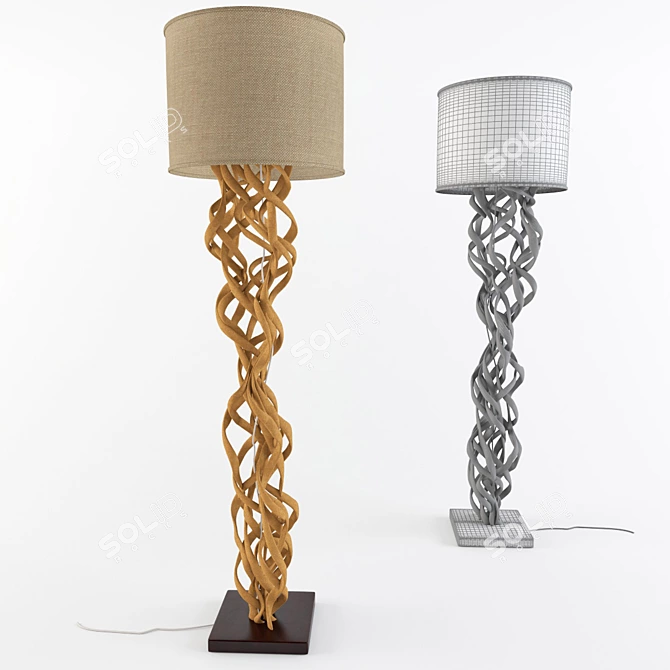 Elegant Standing Lamp - 1780mm H, 500mm D 3D model image 2