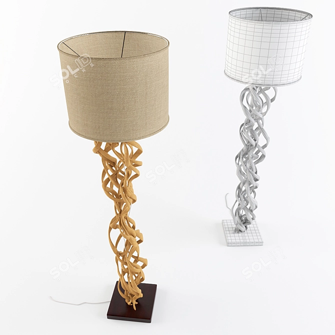 Elegant Standing Lamp - 1780mm H, 500mm D 3D model image 3