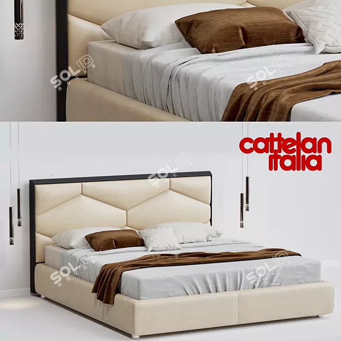 Cattelan Edward Bed: Sleek and Stylish 3D model image 1