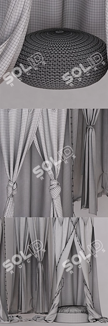  RH Cotton Voile Canopy Set 3D model image 3