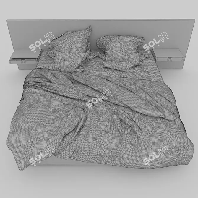 Drawers Bed Set 3D model image 3