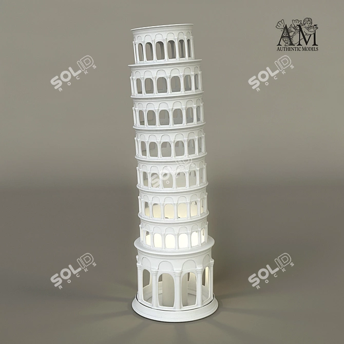 Pisa's Iconic Leaning Tower 3D model image 1