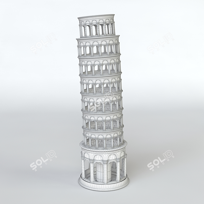 Pisa's Iconic Leaning Tower 3D model image 2
