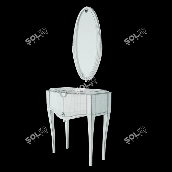 Gold Wing Console with Mirror 3D model image 2