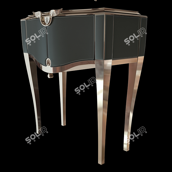 Gold Wing Console with Mirror 3D model image 3