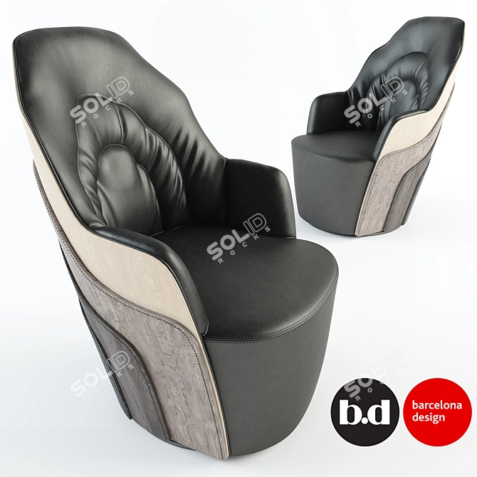 BD Couture Armchair: Elegant and Timeless 3D model image 1