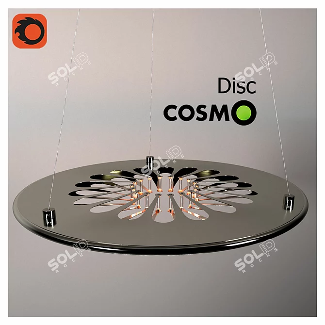 Modern Chrome Ceiling Light 3D model image 1