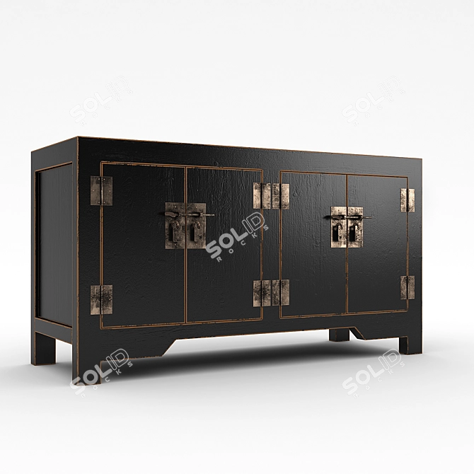 Ming Dynasty Chinese Chest: BF-20182 3D model image 1