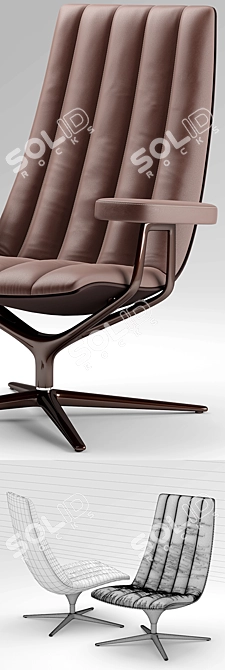 Walter Knoll Healey Lounge Armchair 3D model image 3