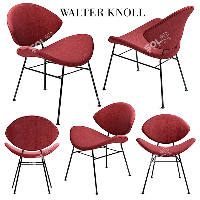 Elegant Fishnet Armchair by Walter Knoll 3D model image 1