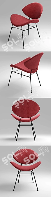 Elegant Fishnet Armchair by Walter Knoll 3D model image 2