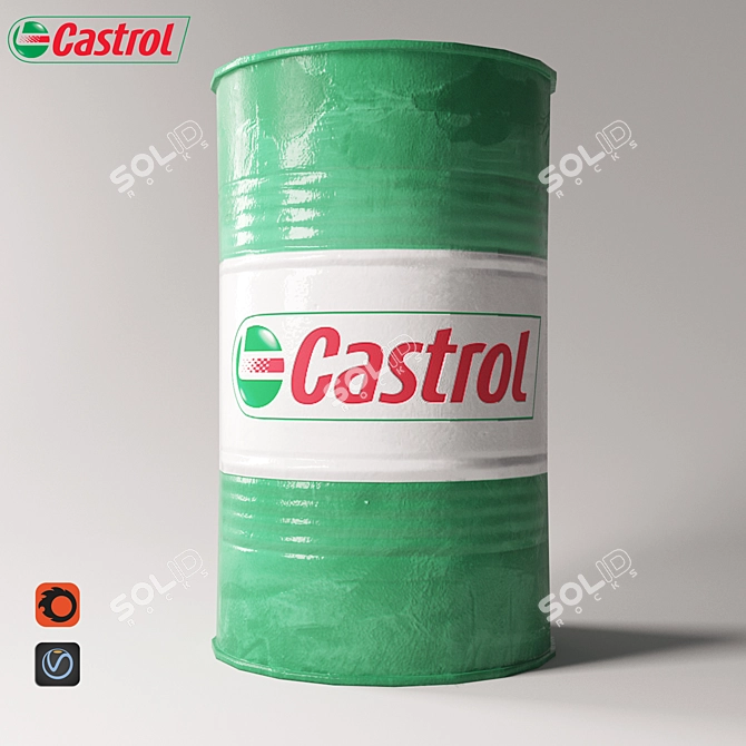 Castrol Oil Drum Model 3D model image 1