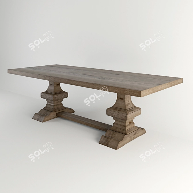 Elegant Oak Dining Table: Artwood PARIS 3D model image 1