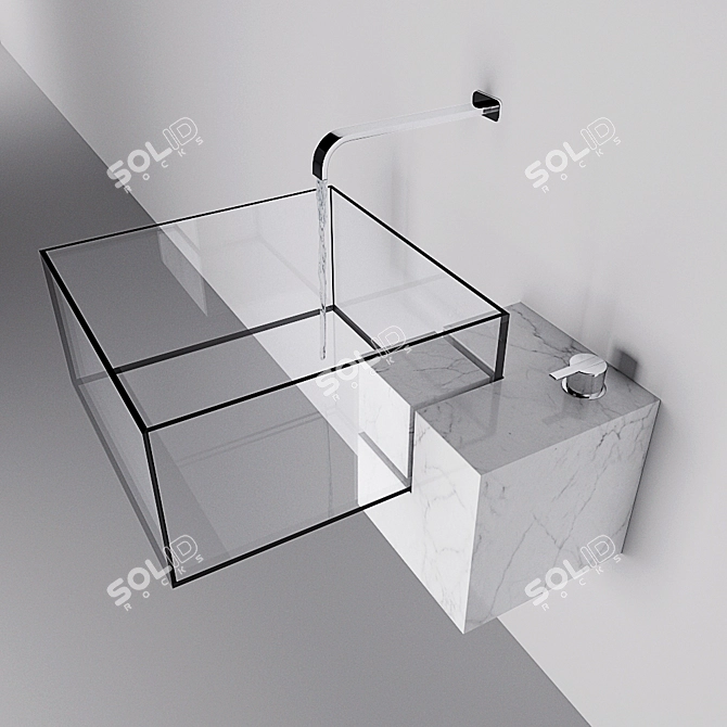Sleek Sink Cub for Modern Spaces 3D model image 1