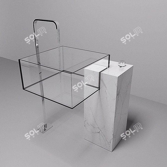 Sleek Sink Cub for Modern Spaces 3D model image 2