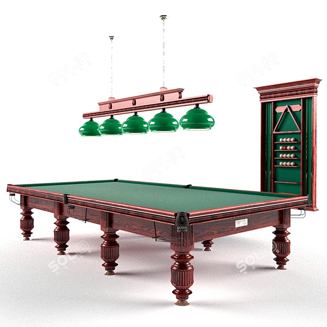 Marquis Billiard Set: Table, Lamp, Kievnitsa 3D model image 1