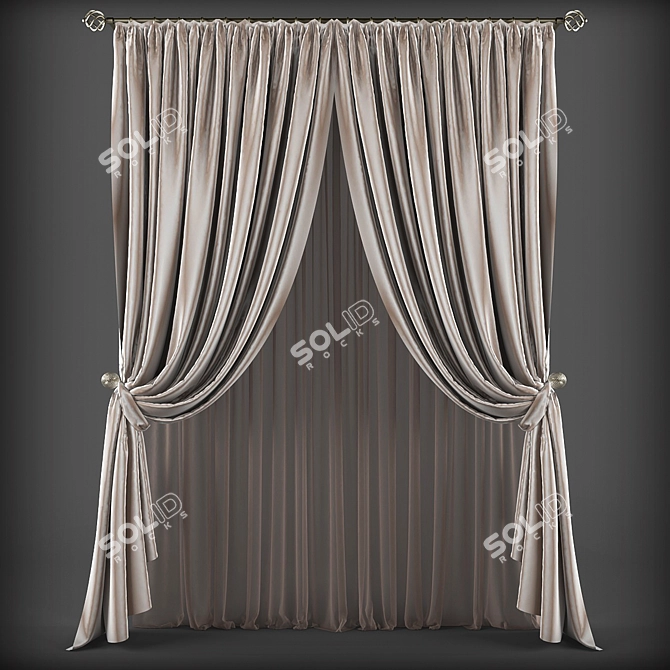 Classic Elegance: Timeless Curtain 3D model image 1