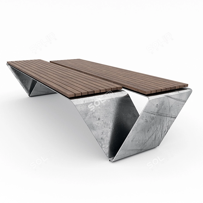 Contemporary Loop Bench 3D model image 1