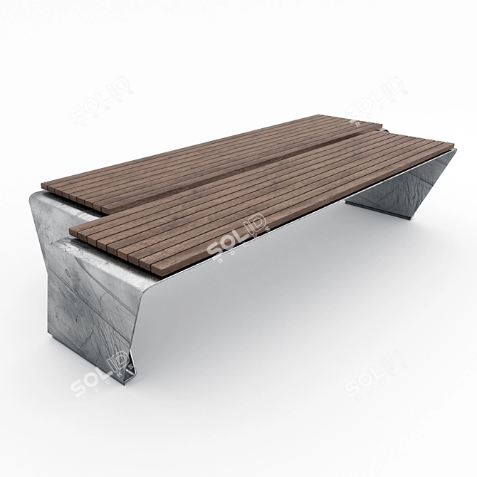 Contemporary Loop Bench 3D model image 2