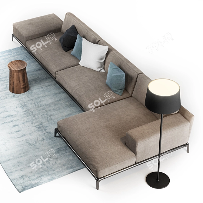 Modern Poliform Park Sofa Set 3D model image 2