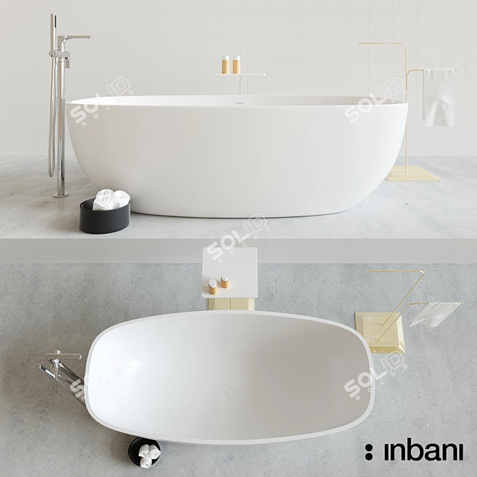 Luxury Inbani Temple Bathtub 3D model image 1