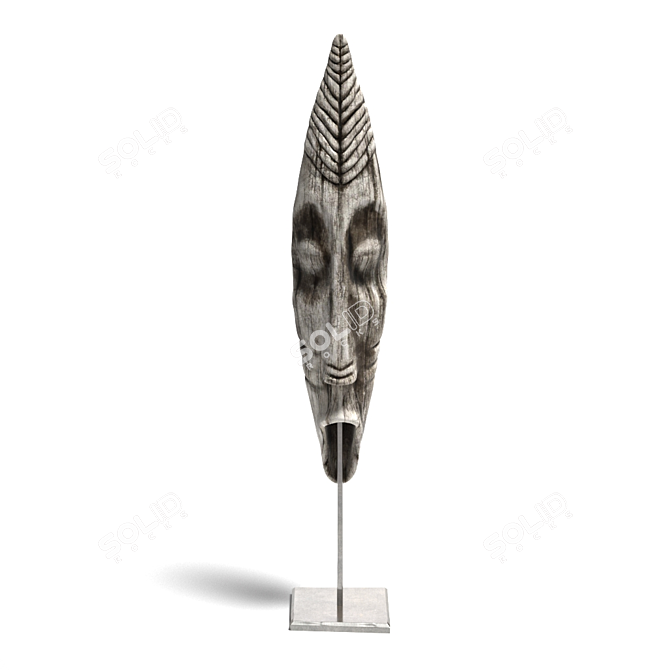 Authentic African Tribal Mask 3D model image 1