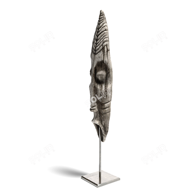 Authentic African Tribal Mask 3D model image 2