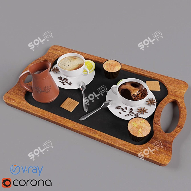 Coffee Lover's Set 3D model image 1