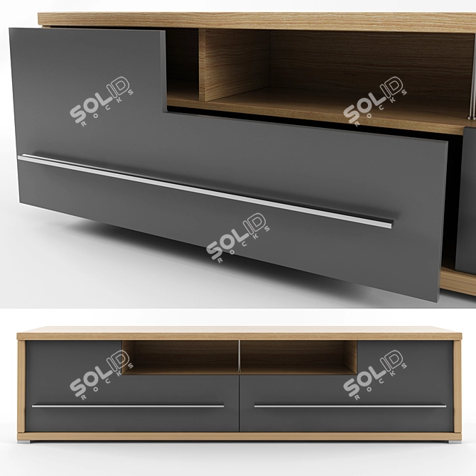 TV Stand: Sleek and Stylish 3D model image 1