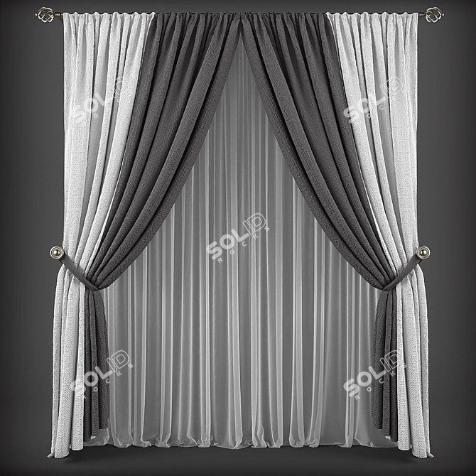 Elegant Window Coverings 3D model image 1