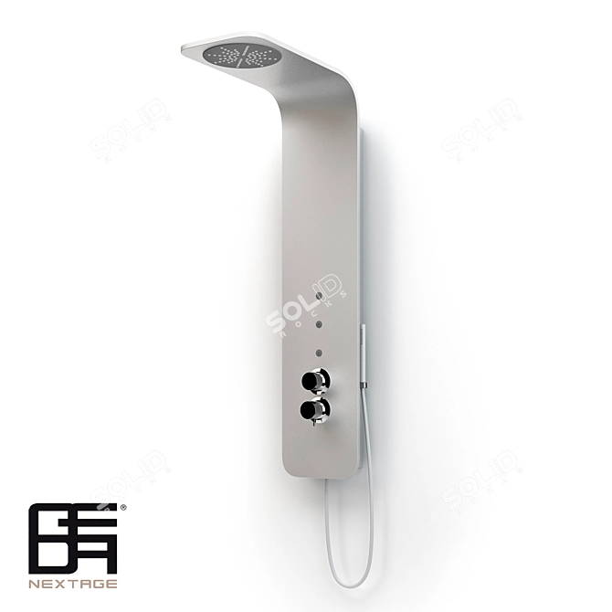 Nextage 200: Thermostatic Shower Panel with Hand Shower 3D model image 2