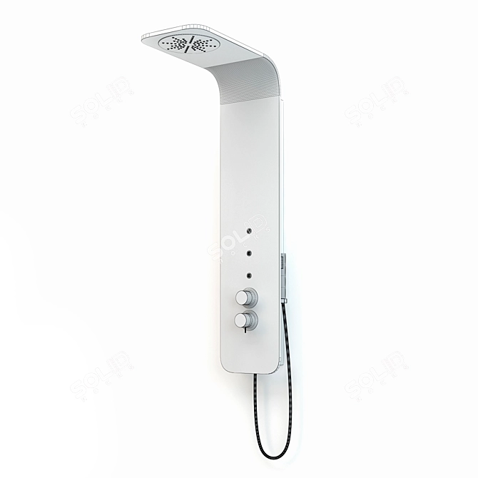 Nextage 200: Thermostatic Shower Panel with Hand Shower 3D model image 3