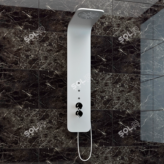 Nextage 200: Thermostatic Shower Panel with Hand Shower 3D model image 1