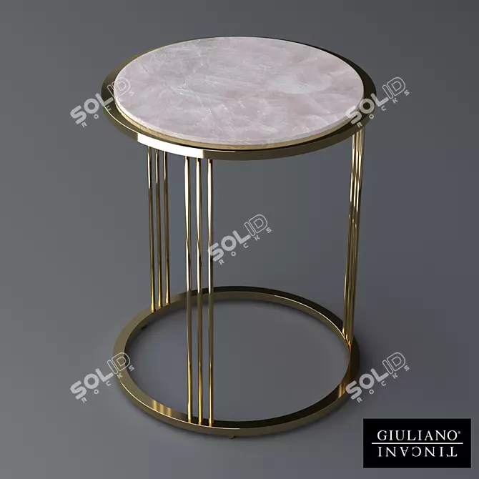 Pink Quartz Round Side Table 3D model image 1