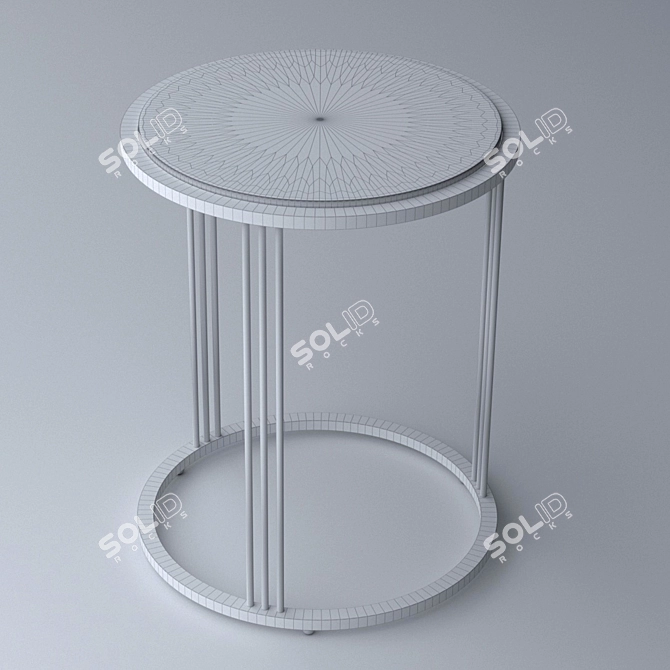 Pink Quartz Round Side Table 3D model image 2