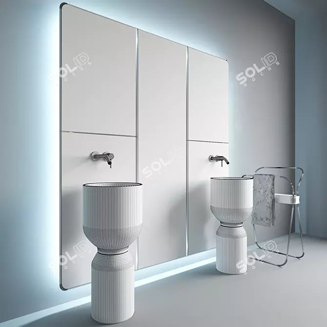 Inbani ORIGIN Bathroom Furniture Set 3D model image 2