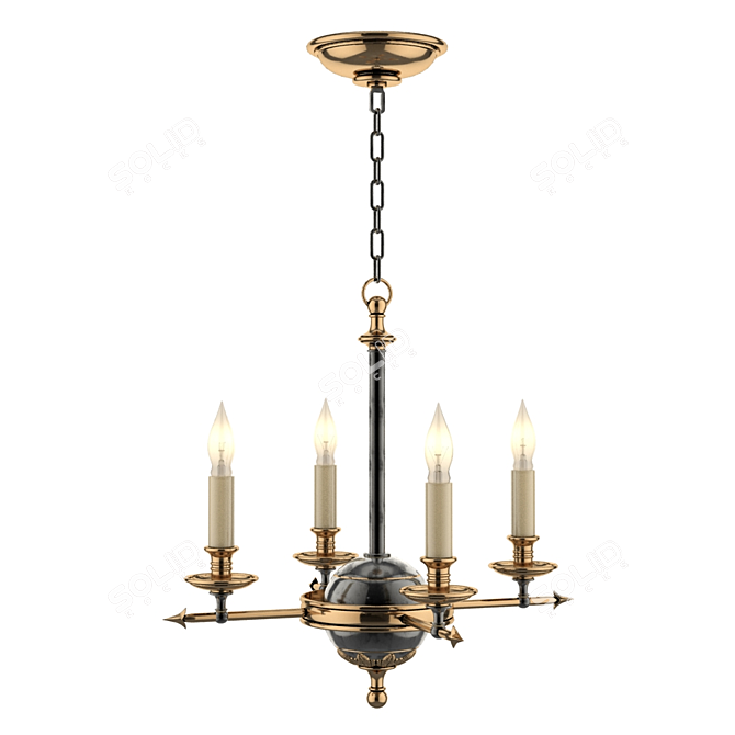 Leaf and Arrow Small Chandelier - Elegant Lighting for Any Space 3D model image 1