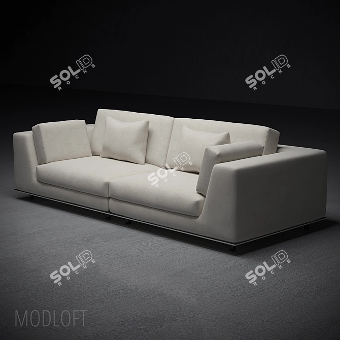 MODLOFT Perry Two Seat Sofa: Comfort Meets Style 3D model image 1