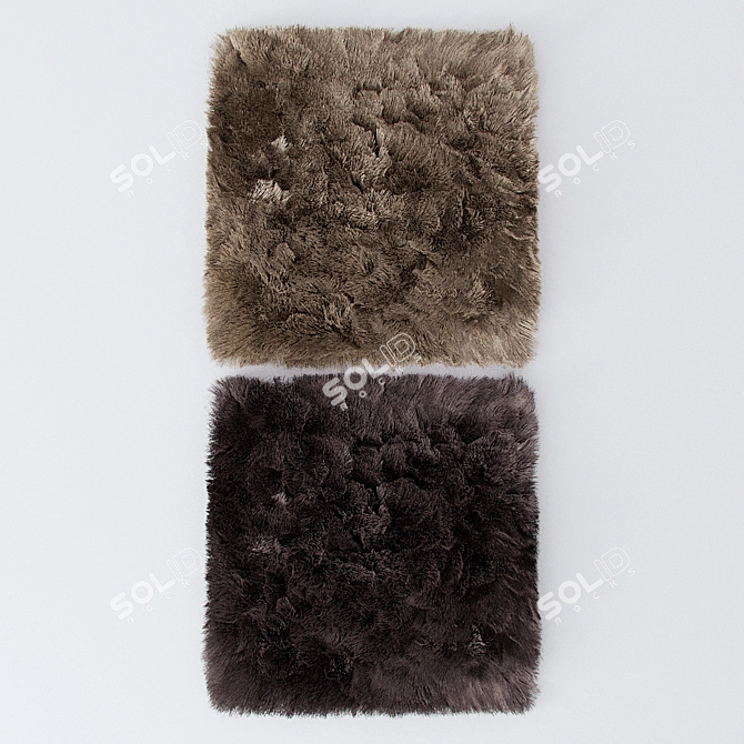 Cozy Beige and Brown Ikea HAMPEN Rug 3D model image 1