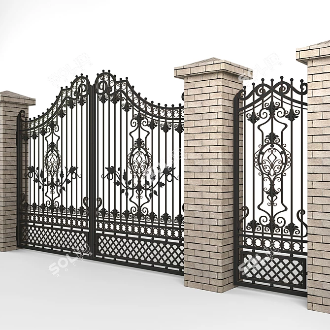 Elegance in Iron: Gate 2244 3D model image 1